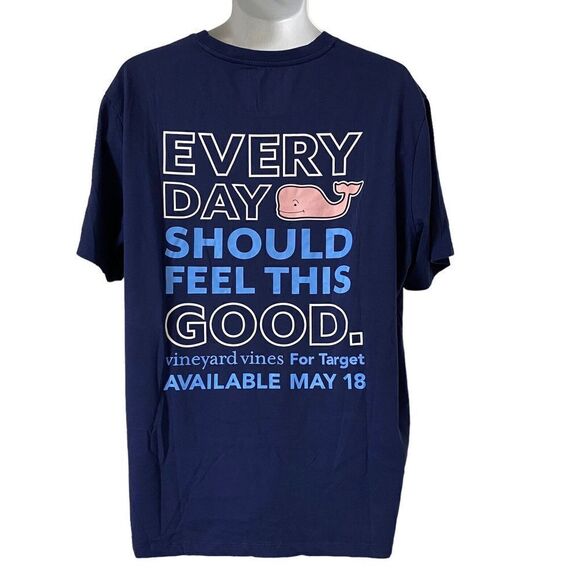Vineyard Vines for Target Mens T-Shirt XL Blue Every Day Should Feel This Good - Picture 3 of 7